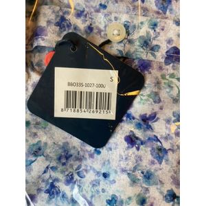 Boston Brothers heren blouse - overhemd heren lange mouwen - 1027 - blauw / wit print - maat S