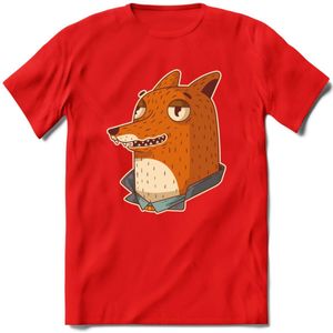 Casual vos T-Shirt Grappig | Dieren fox Kleding Kado Heren / Dames | Animal Skateboard Cadeau shirt - Rood - M