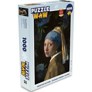Puzzel Meisje met de parel - Johannes Vermeer - Bloemen - Legpuzzel - Puzzel 1000 stukjes volwassenen