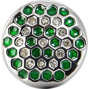 Quiges - Dames Click Button Drukknoop 18mm Bijenkorf Groen - EBCM113