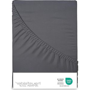 Premium Hoeslaken 140x200cm tot 160x200cm - 100% Jersey Katoen Oeko-TEX - Antraciet-Zwart - Geschikt voor Matrassen van 15 tot 25cm Hoog