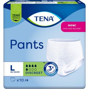 Tena - Pants Discreet - Incontinentiebroekjes - Large - 1 pak van 10 stuks