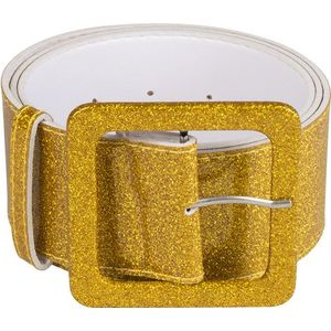 Boland - Riem Retro glitter goud Goud - Volwassenen - Vrouwen - Hippie - 80's & 90's - Disco