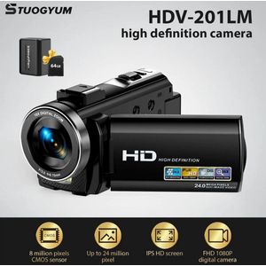 Digitale Camera – Full HD 1080P – 24MP CMOS Sensor, 3.0"" Kantelbaar LCD-scherm, 16x Digitale Zoom – Incl. Afstandsbediening & 32GB SD-kaart – Voor Vloggen, Kinderen & Beginners