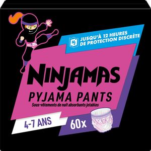 Pampers Ninjamas Nachtluiers Maat 7 (4-7 jaar) Meisje 60 stuks