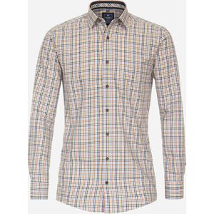 Redmond modern fit overhemd - popeline - blauw geruit - Strijkvriendelijk - Boordmaat: 43/44
