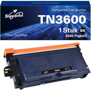 Superprint TN3600 Toner geschikt voor Brother TN-3600 TN-3600XL TN-3600XXL - Zwart - Hoge Capaciteit