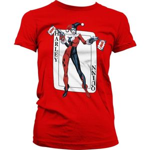 Harley Quinn Card Games Girly Tee Damen T-Shirt Red-S