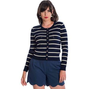 Banned Cardigan -L- LETS SAIL STRIPE Donkerblauw