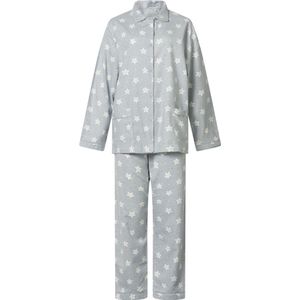 Lunatex dames pyjama flanel - maat XL - Happy star - grijs
