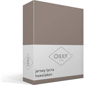 Oilily Jersey Lycra - Hoeslaken - Tweepersoons - 140/160x200/220 cm - Taupe