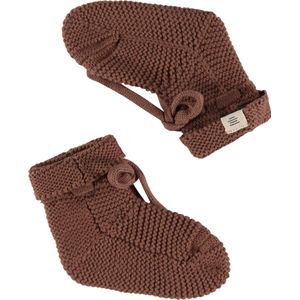 A Tiny Story baby slippers Unisex Sloffen - coffee - Maat 62/68