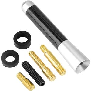 3 ”Koolstofvezel Schroef Radio Korte antenne Geschikt voor universele auto-modificatie (Zilver)