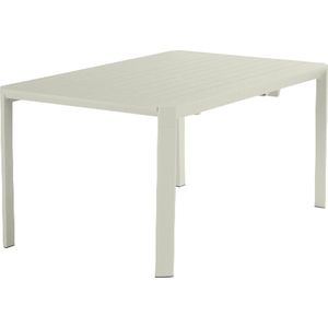 NATERIAAL - Tuintafel IDAHO - Uitschuifbare tafel - 97/149 x 149 x 76 cm - 6 tot 8 personen - Aluminium - Beige - Buiteneettafel - Uitschuifbare tafel - Tuintafel - Uitschuifbaar
