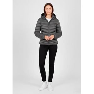 Colmarvoor vrouwen. 2219E Grijze gewatteerde jas van synthetisch bont (40), Casual, Grijs, Gerecycled polyester