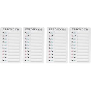 4 Stuks Karwei Grafiek Voor Volwassenen - Te Doen Lijst - Mijn Klusjes Checklist - Taakbord - Sliding Routine - Grafiek Voor Kinderen - Persoonlijke Planning Boards (Witte kaart) .