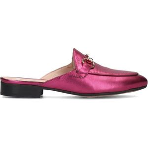 Manfield - Dames - Roze leren loafer muiltjes - Maat 38