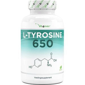 L-Tyrosine - 365 Capsules - Veganistisch - Hoog Gedoseerd - 1300 mg per Portie