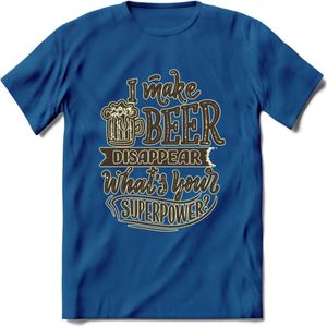I Make Beer Disappear T-Shirt | Bier Kleding | Feest | Drank | Grappig Verjaardag Cadeau | - Donker Blauw - S