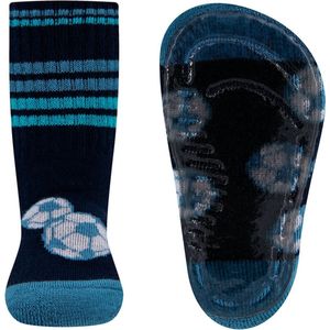 Ewers Antislipsok - Voetballen - Donkerblauw - Strepen en Sportrib - Siliconenzool-23/24