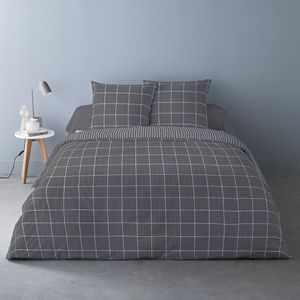 Ehcon - Dekbedovertrek - Antraciet - Flanel - 240 x 220 cm