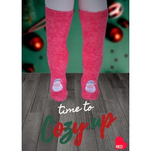 Kerst  Sokken -Giftbox - Roze - Kerstman - One Size -- Kerstcadeau - Kerstsokken - Kerstboom - Cadeau - Feestdagen - Christmas - Kinder sokken - Winter sokken - Winter kleding - Oud en Nieuw - Gift - Giftbox - Present - Peuter - Warmhoudend