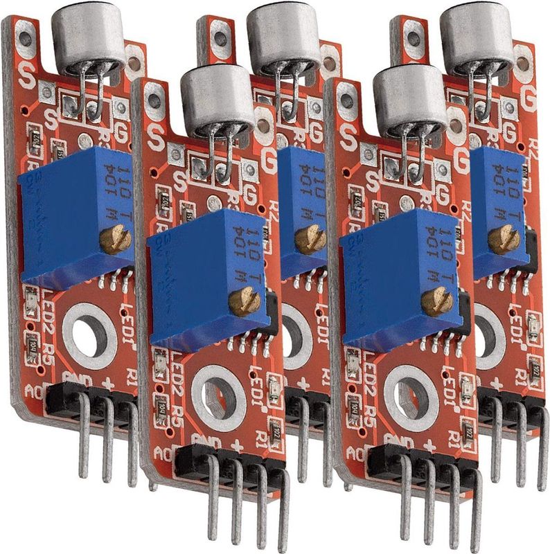 AZDelivery - KY-038 - Microfoonmodule - 5 stuks - Stemgeluidssensor - Compatibel met Arduino