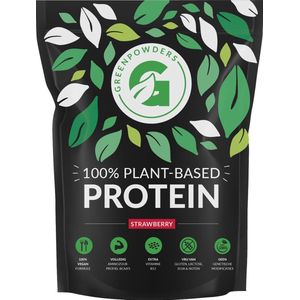 Vegan Protein - Plantaardige Eiwitshake / Proteïne poeder / Eiwit poeder met Vitamine B12 - Aardbei - 750 gram