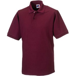 Men's Hardwearing Polycotton Poloshirt 'Russell' Burgundy - L