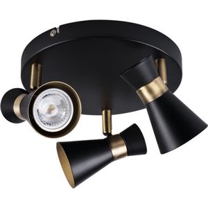 MILENO 3 - rond - wandlamp - plafondlamp spot - incl LED - zwart - goud