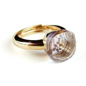 Ring in zilver geelgoud verguld model pomellato lila steen