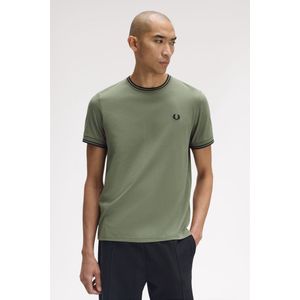 Fred Perry - M1588 - T-shirt - Wit - Katoen - Korte Mouwen