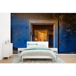 Zand - Blauw - Deur - Architectuur - Behangpapier