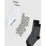 Karl Lagerfeld - A4W47033 - Monogram Sok 3P - Veelkleurig - Pack van 3 Paar