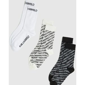Karl Lagerfeld - A4W47033 - Monogram Sok 3P - Veelkleurig - Pack van 3 Paar