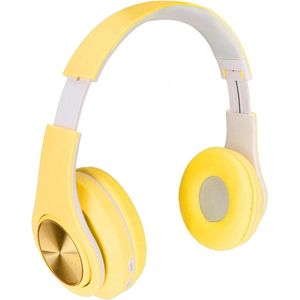 Actieve Ruisonderdrukkende Bluetooth 5.0 Hoofdtelefoon - Opvouwbaar - Draadloos - RGB Verlichting - PU Lederen Oorkussens - Geel .