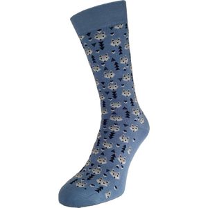 Bonnie Doon Fox Socks met Ingebreide Vossen kopjes Heren Sokken Coronet Blauw maat 40/46- Gladde Teennaad - Katoen - Word Je Vrolijk en Happy van - Cadeau sokken - Zachte Voorgewassen Katoen - OEKO-TEX gecerificeerd - Coronet Blue - BT992142.187