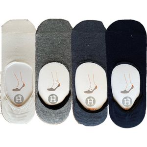 Sneakersokken mannen 4-stuks mix blauw One Size