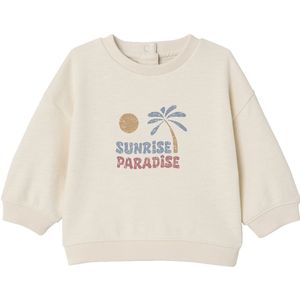 Babysweater - Ecru - Met Schattig Motief - Lange Mouwen - Drukknoopsluiting