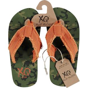 XQ footwear - teenslippers - slippers jongens - army green - maat 27/28
