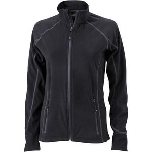 James and Nicholson Dames/dames structuur fleece jack (Zwart/Koolstof)