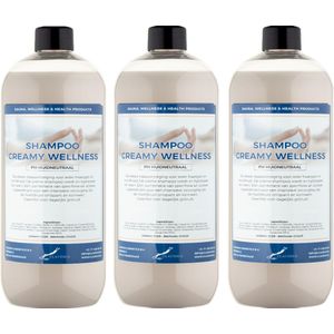 Shampoo Creamy Wellness - 1 liter (transparant) - 3 Stuks - Voordeelverpakking - Haarverzorging