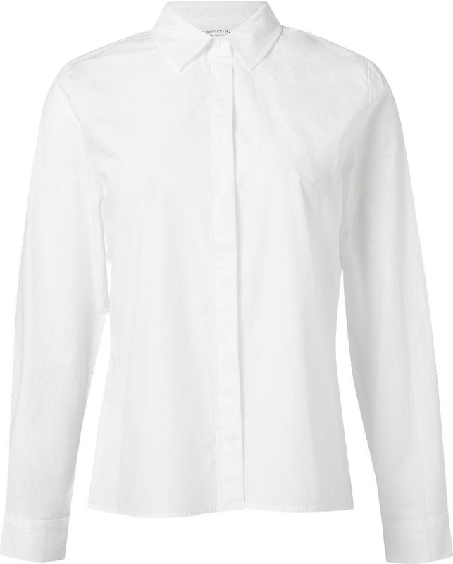 comma casual identity - Blouse - Wit - Klassieke Blouse - Lange Mouw