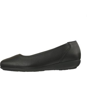 Natural Feet - Ballerina Johanna - Teenslipper - Zwart - Hertenleer