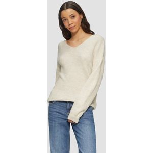 Gebreid - Effen - V-hals - Lange Mouw - Losse Pasvorm - Knitwear