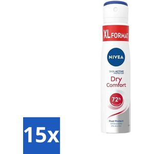 Nivea - Deospray - Dry Comfort - Actieve Bescherming Van De Huid - 250 ml - Bulkverpakking - 15 stuks