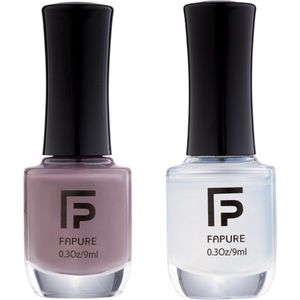 Fapure - Halal nagellak SET - Dahlia Taupe + Topcoat - 2x 9ml