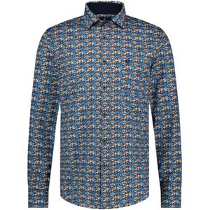 Fellows United Shirt Lange Mouw Circle Fantasy Stretch Navy (42.6520 - 110)