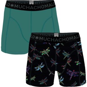 Muchachomalo - Heren - 2-Pack Solid/Print Boxershorts - Groen - L