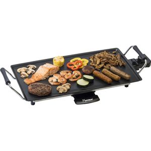 Bestron ABP602 Teppanyaki Bakplaat voor 4 Personen, Tafelgrill electrisch met antiaanbaklaag, Grillplaat met 2000W, kleur: zwart